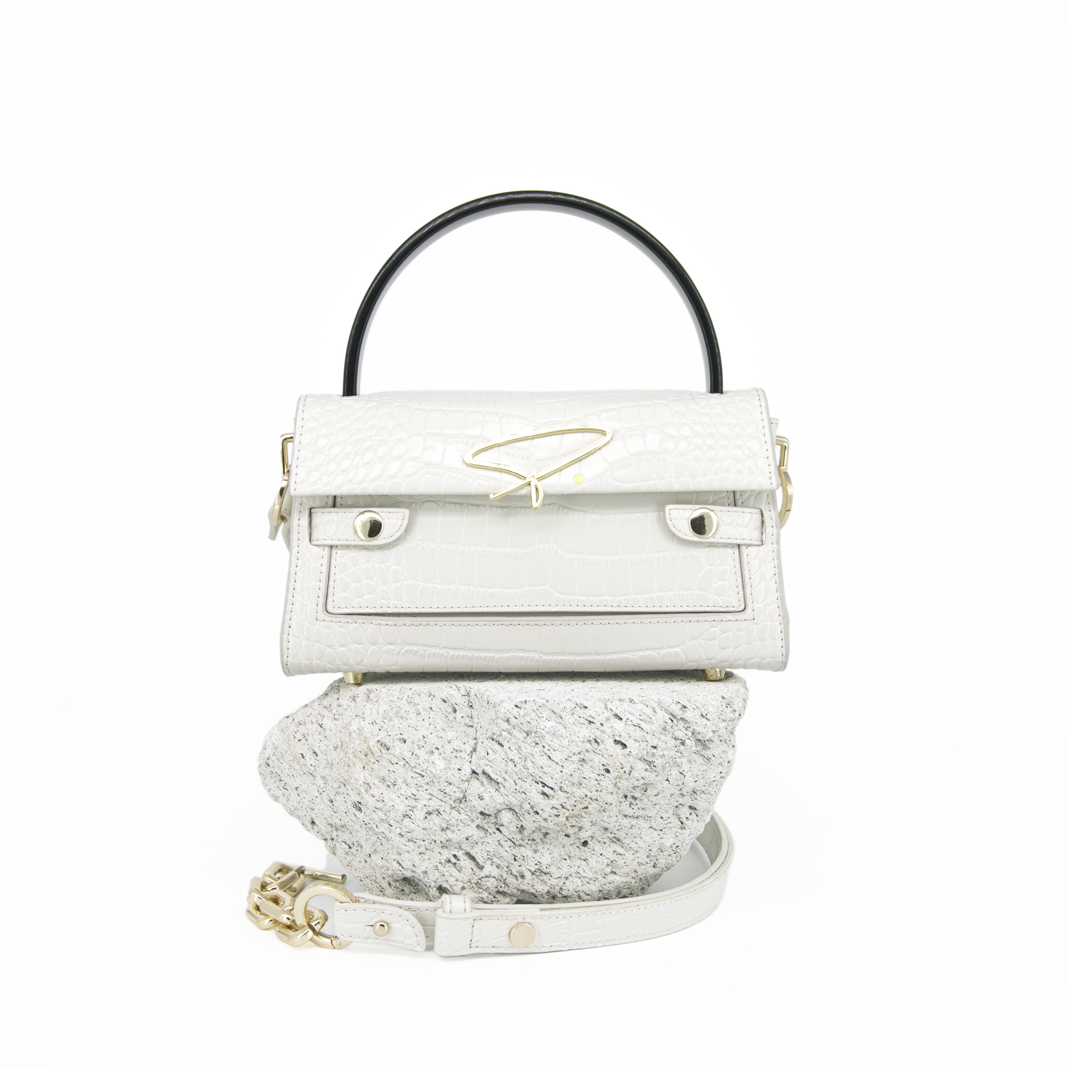 301W SIGNATURE HANDLE BAG IN WHITE