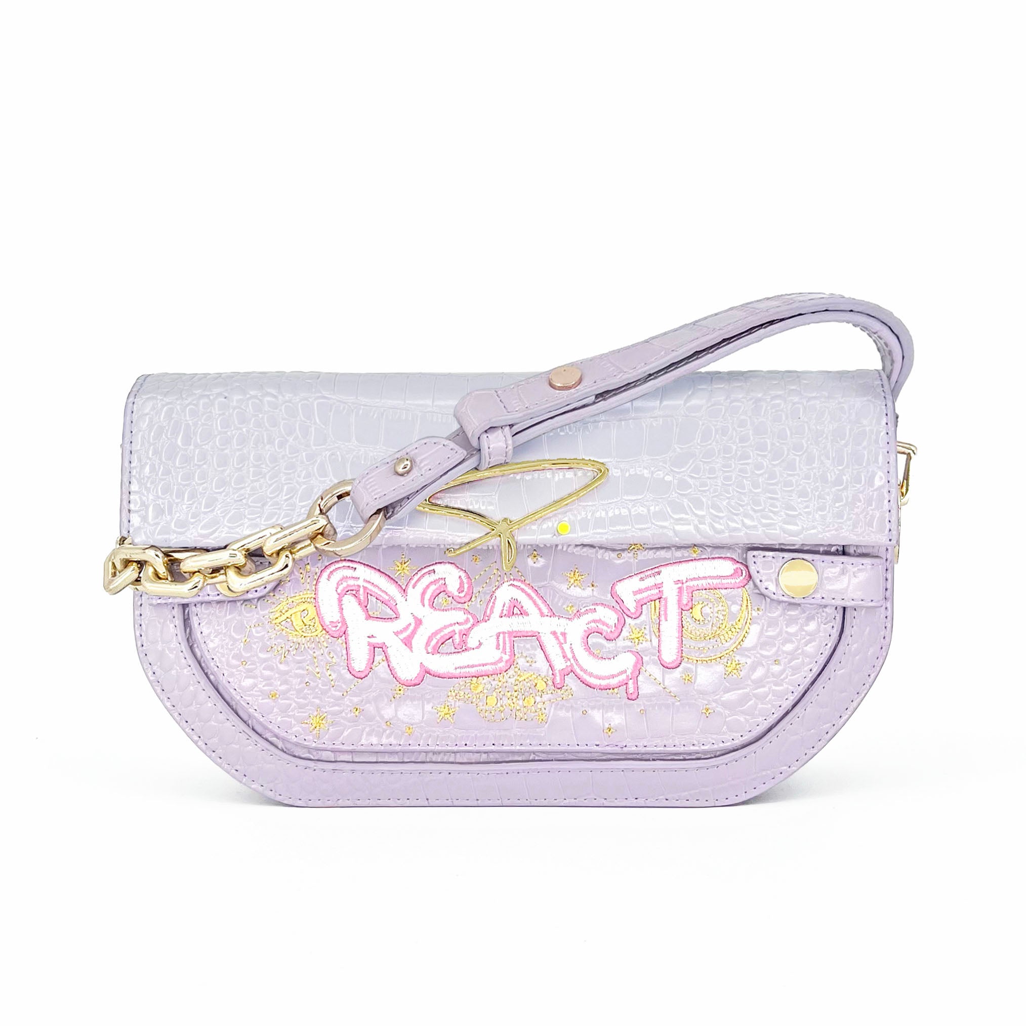 239E EMBROIDERED SIGNATURE SHOULDER BAG IN BLACK