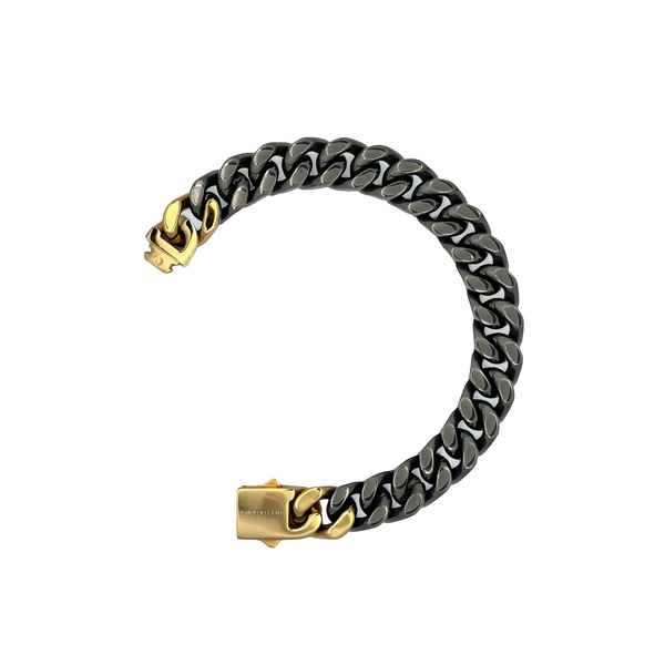 9TH AVE GUN METAL AND GOLD CURB CHAIN BRACELET