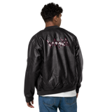 Embroidered PMPNY Leather Bomber Jacket