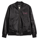 Embroidered PMPNY Leather Bomber Jacket