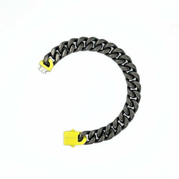 9TH AVE GUN METAL AND YELLOW CURB CHAIN BRACELET