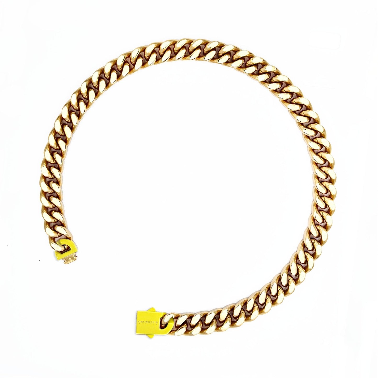 10TH AVE GOLD AND YELLOW CURB CHAIN NECKLACE - Pimpinicchio New York