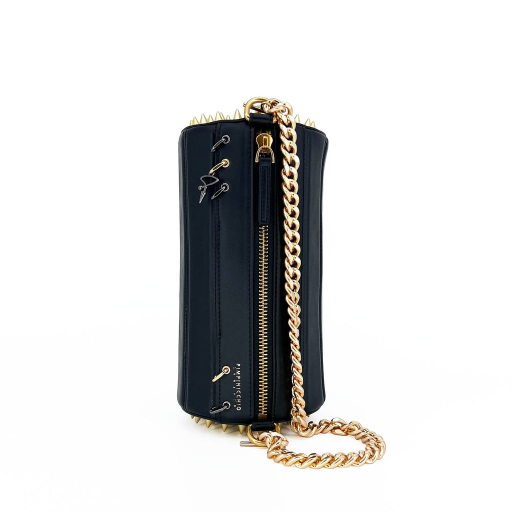 140E TUBE CROSS - BODY BAG IN WHITE WITH CHAIN - Pimpinicchio New York