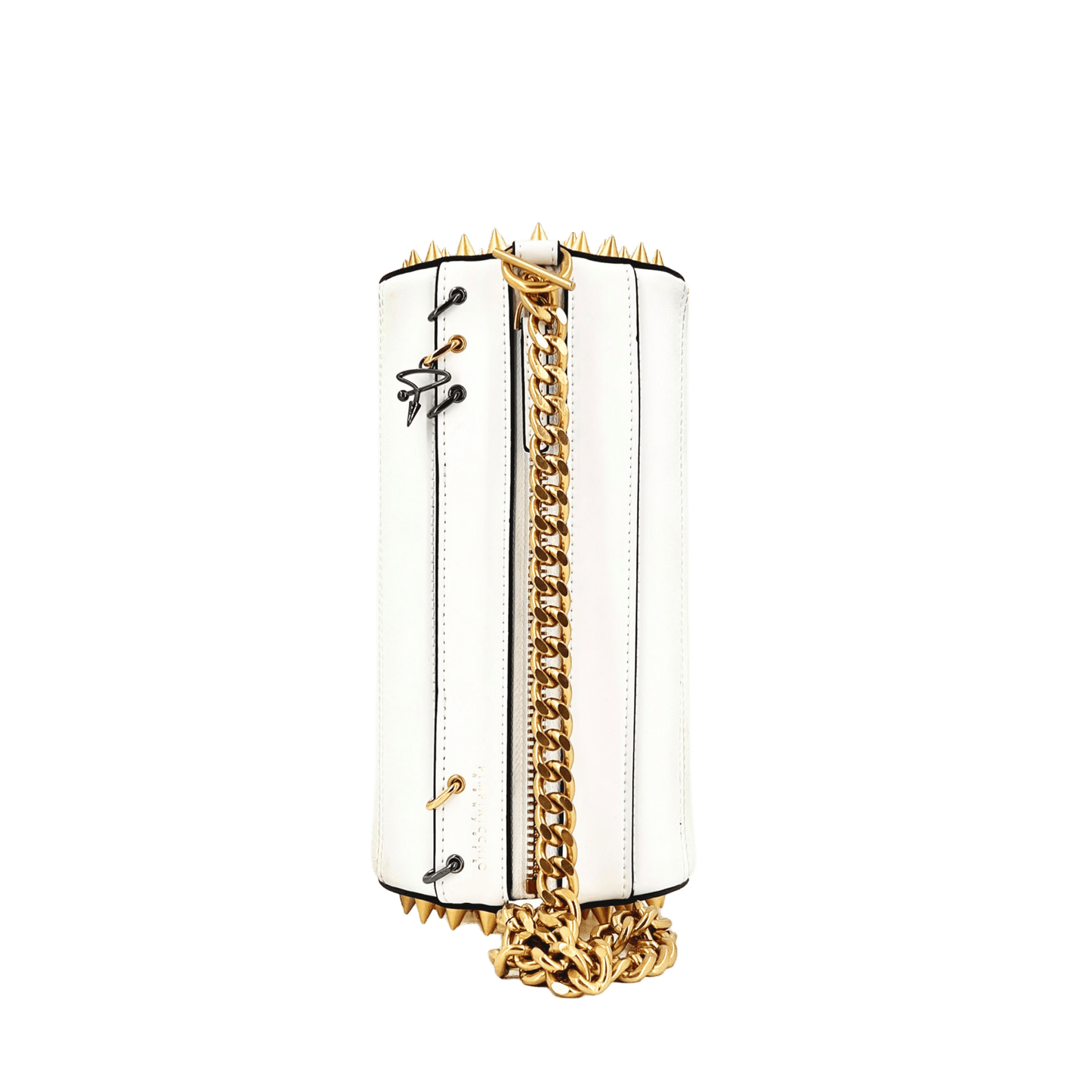 140E TUBE CROSS - BODY BAG IN WHITE WITH CHAIN - Pimpinicchio New York