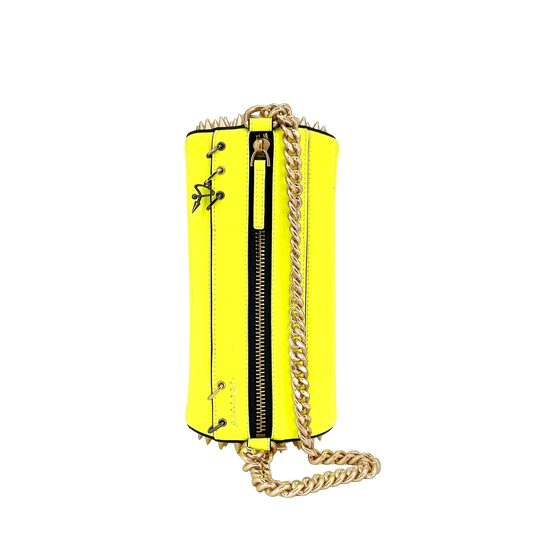 140E TUBE CROSS - BODY BAG IN YELLOW WITH CHAIN - Pimpinicchio New York