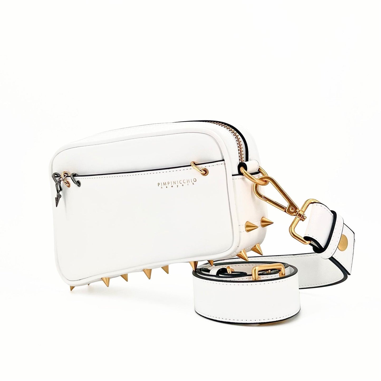 200W ASYMMETRICAL BELT BAG IN WHITE - Pimpinicchio New York