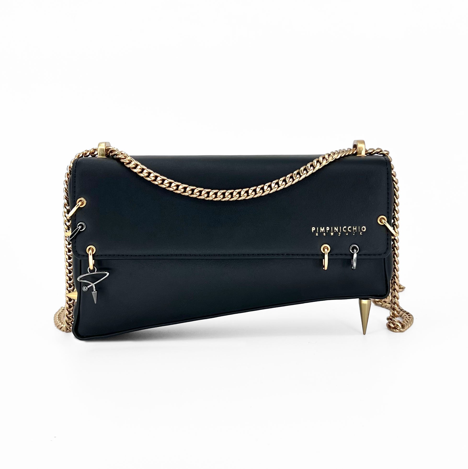 30H ASYMMETRICAL CHAIN BAG IN BLACK