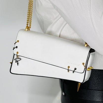 30H ASYMMETRICAL CHAIN BAG IN BLACK - Pimpinicchio New York