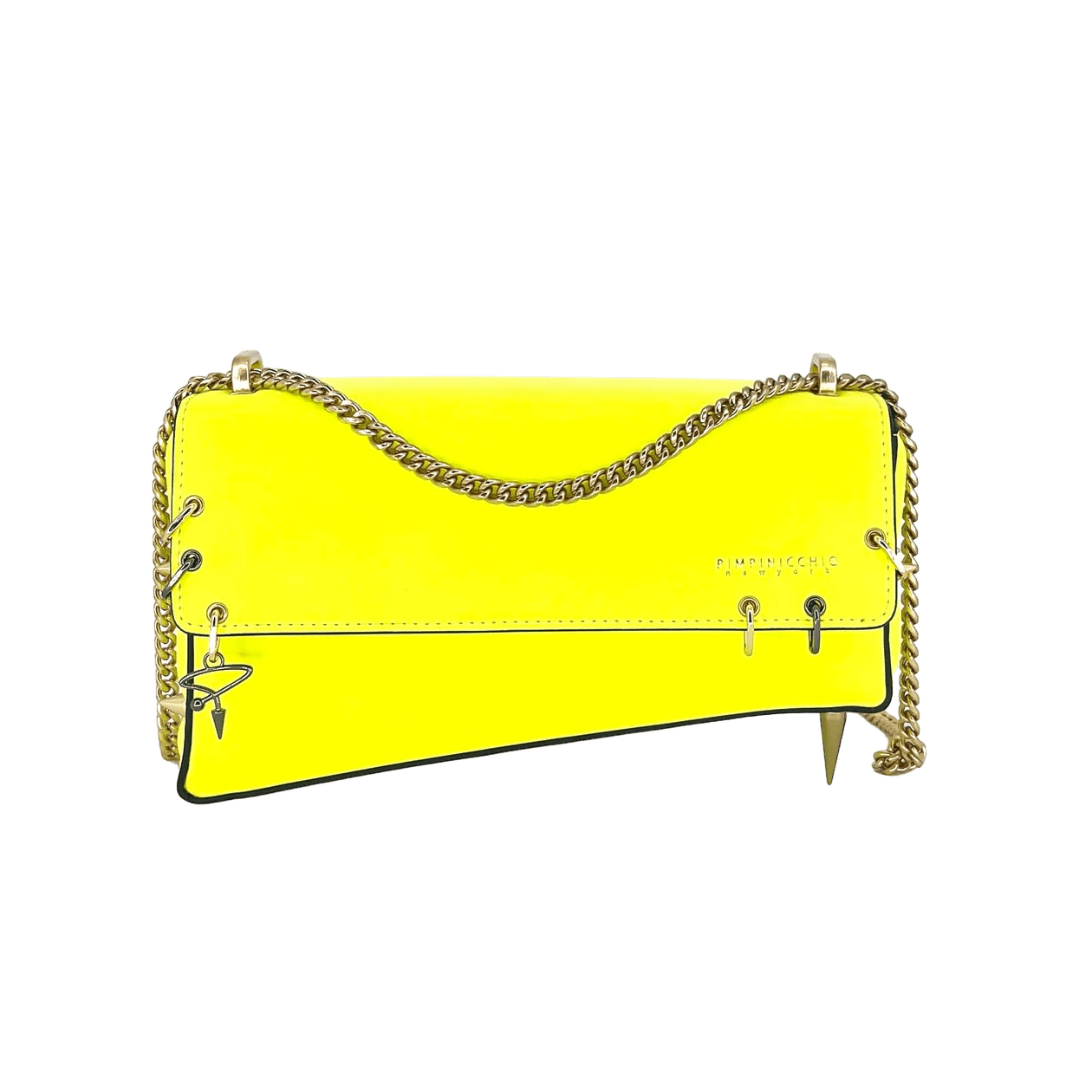 30H ASYMMETRICAL CHAIN BAG IN YELLOW - Pimpinicchio New York