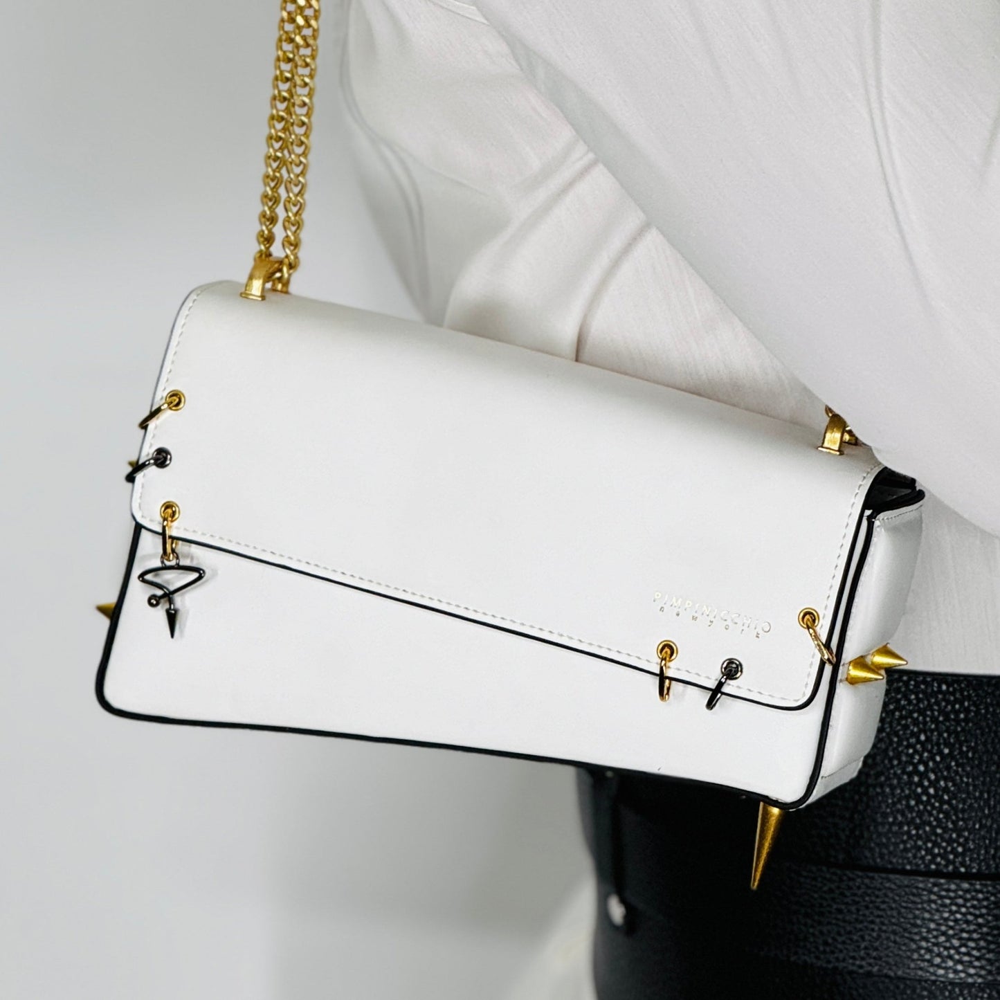 30H ASYMMETRICAL CHAIN BAG IN YELLOW - Pimpinicchio New York