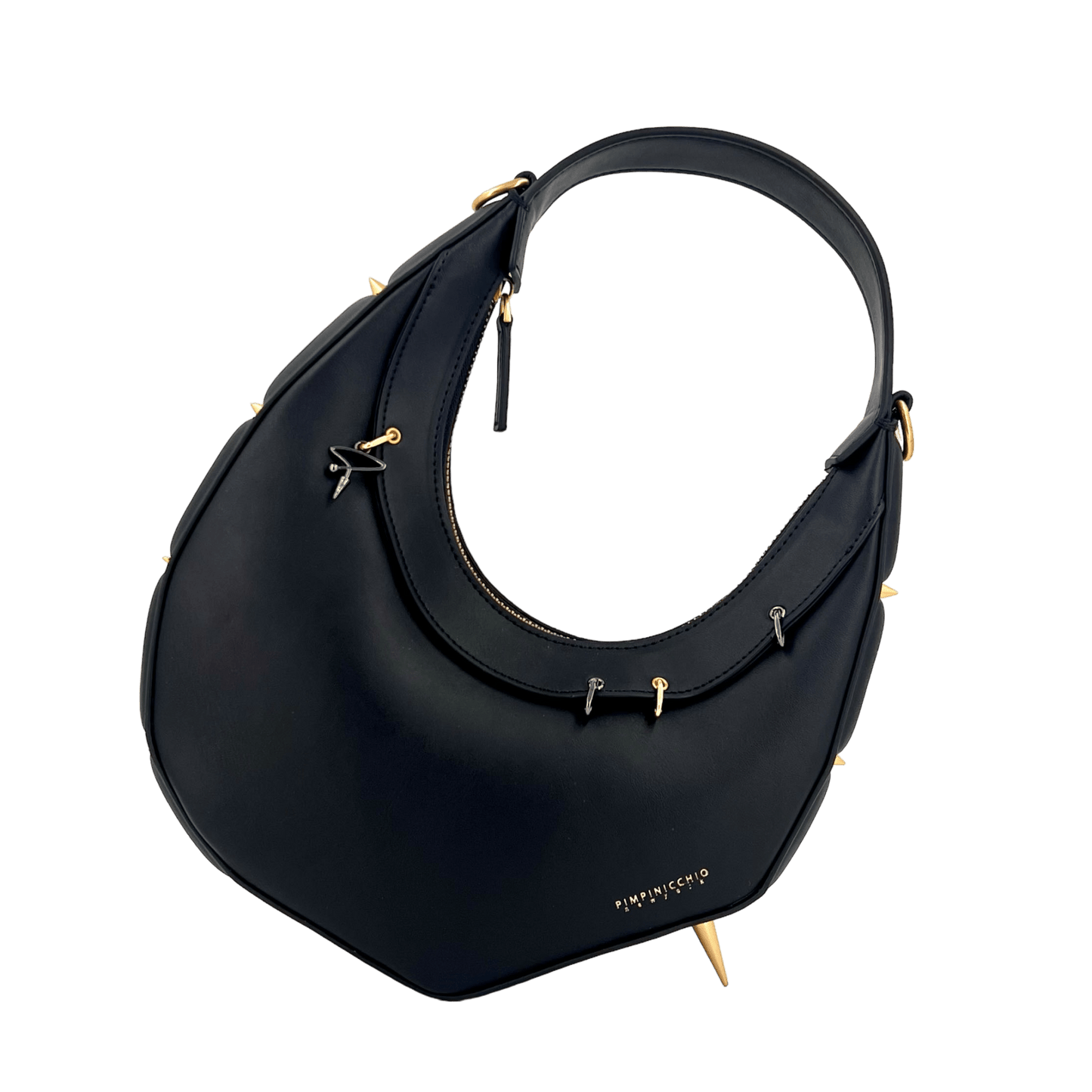 515W ASYMMETRICAL HOBO BAG IN BLACK - Pimpinicchio New York