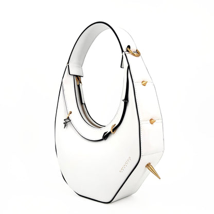 515W ASYMMETRICAL HOBO BAG IN WHITE - Pimpinicchio New York