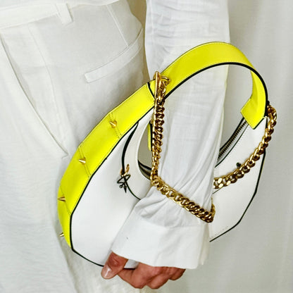 515W ASYMMETRICAL HOBO BAG IN WHITE - Pimpinicchio New York