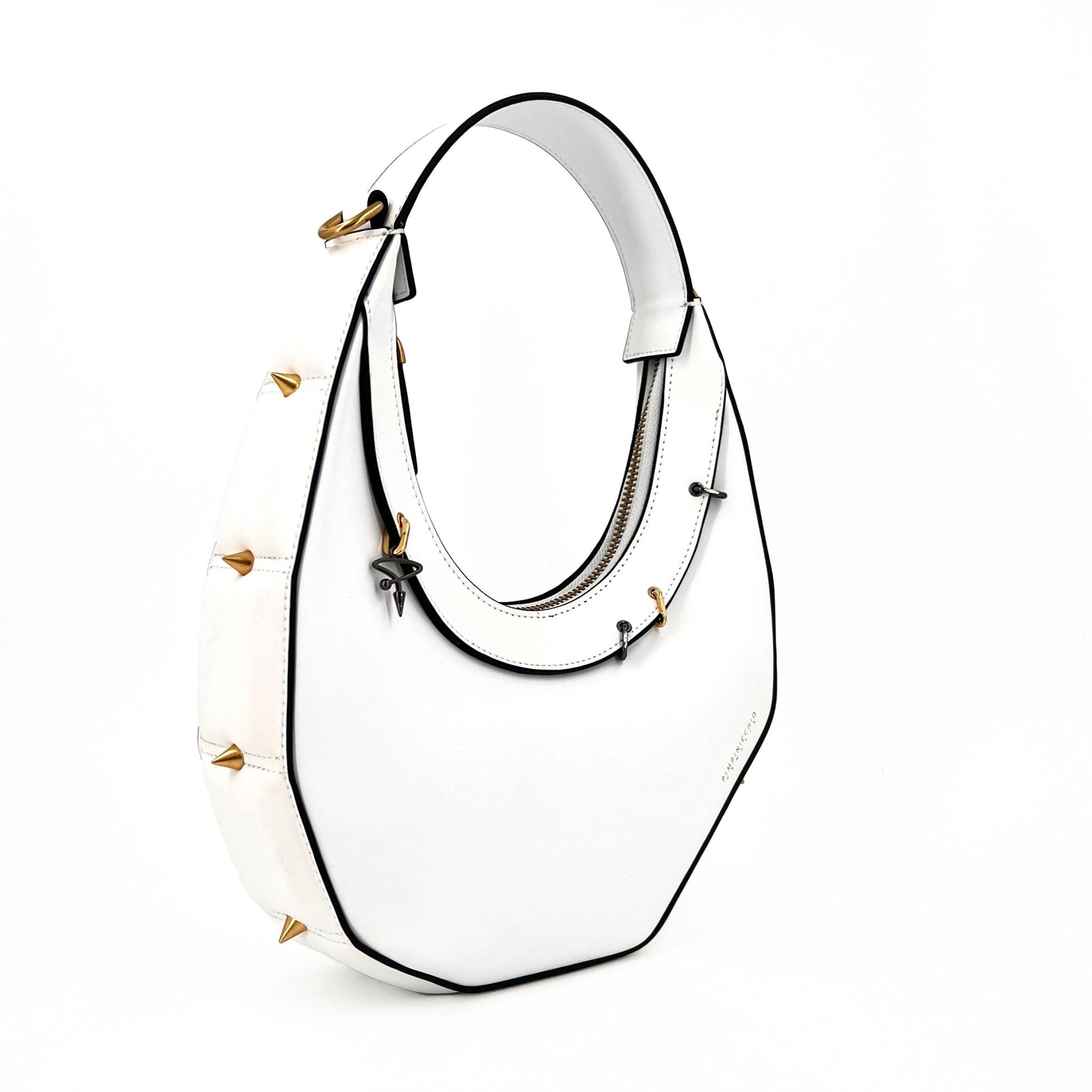 515W ASYMMETRICAL HOBO BAG IN WHITE - Pimpinicchio New York