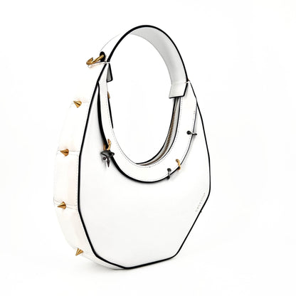 515W ASYMMETRICAL HOBO BAG IN WHITE - Pimpinicchio New York