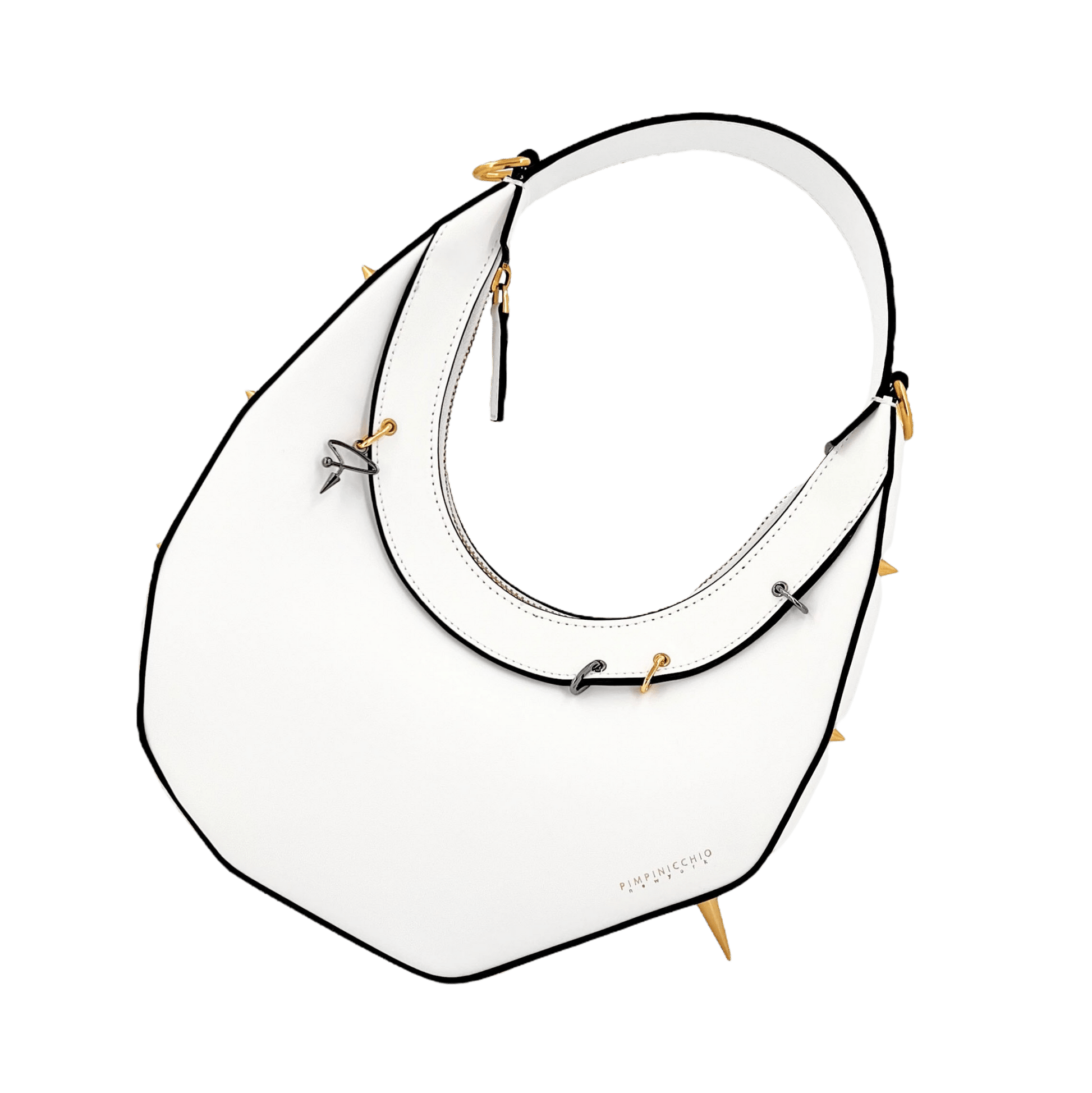 515W ASYMMETRICAL HOBO BAG IN WHITE & YELLOW - Pimpinicchio New York