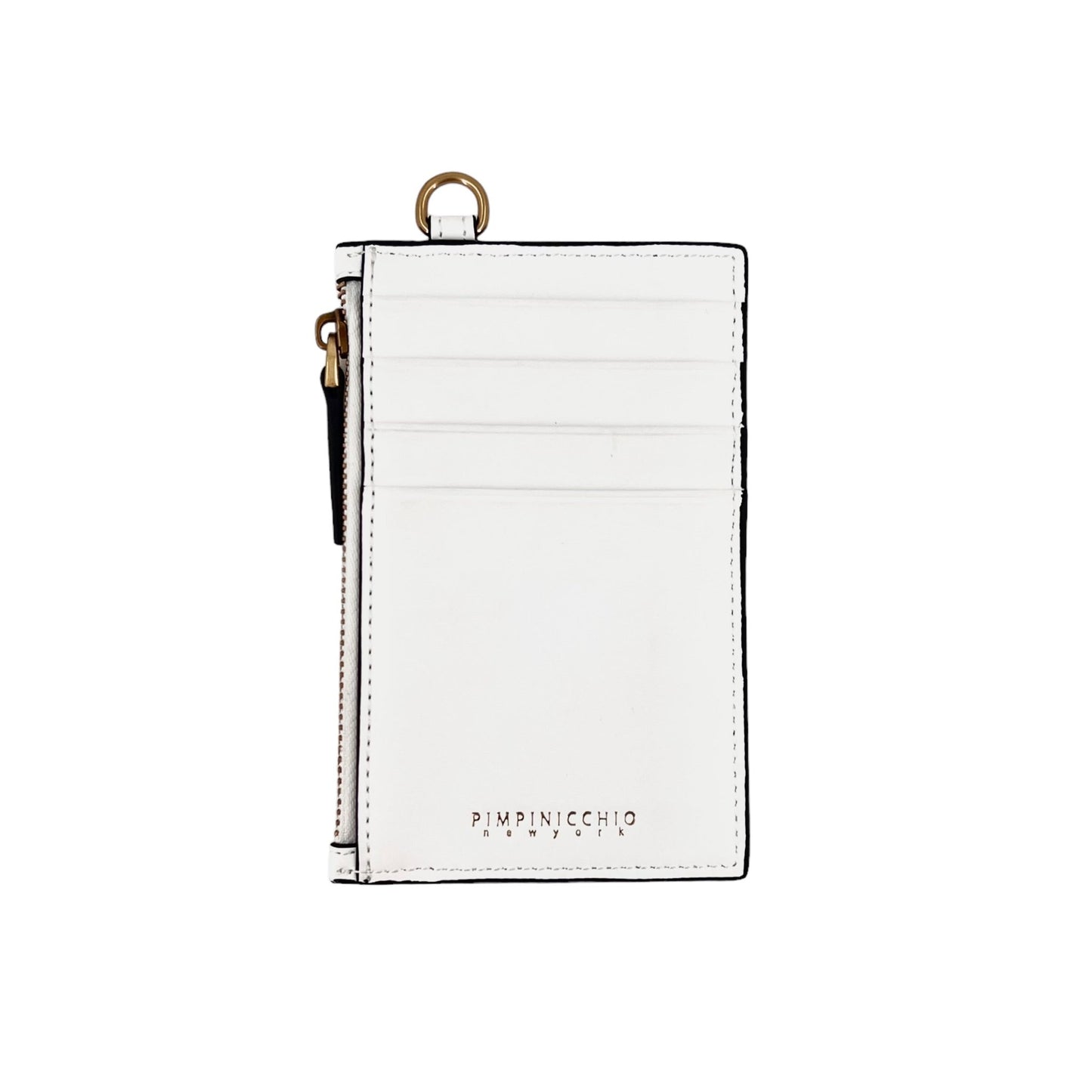 80L CARD CASE ON KEYRING IN BLACK AND SAGE - Pimpinicchio New York