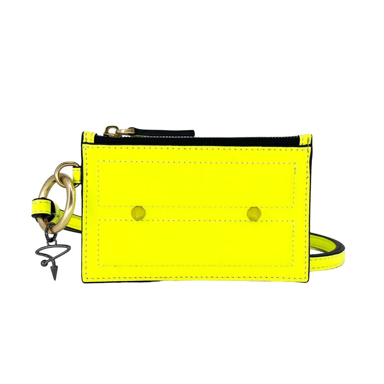 80L CARD CASE ON KEYRING IN YELLOW - Pimpinicchio New York