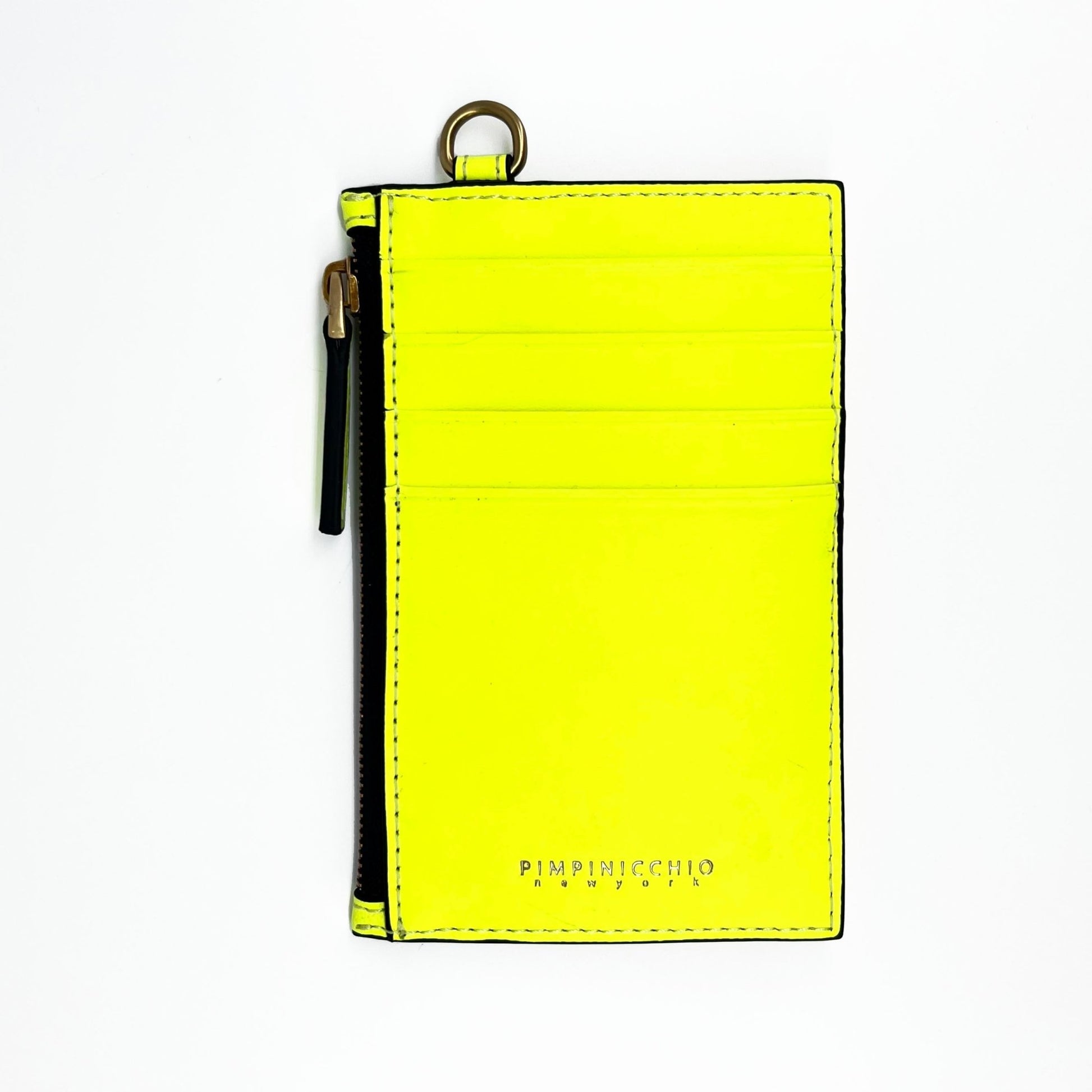 80L CARD CASE ON KEYRING IN YELLOW - Pimpinicchio New York