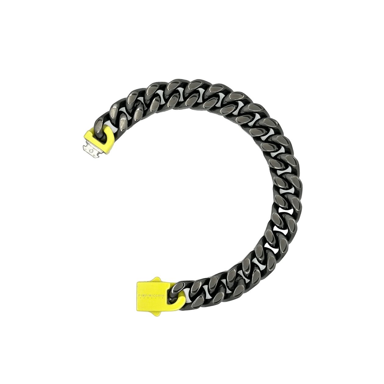 9TH AVE GUN METAL AND YELLOW CURB CHAIN BRACELET - Pimpinicchio New York