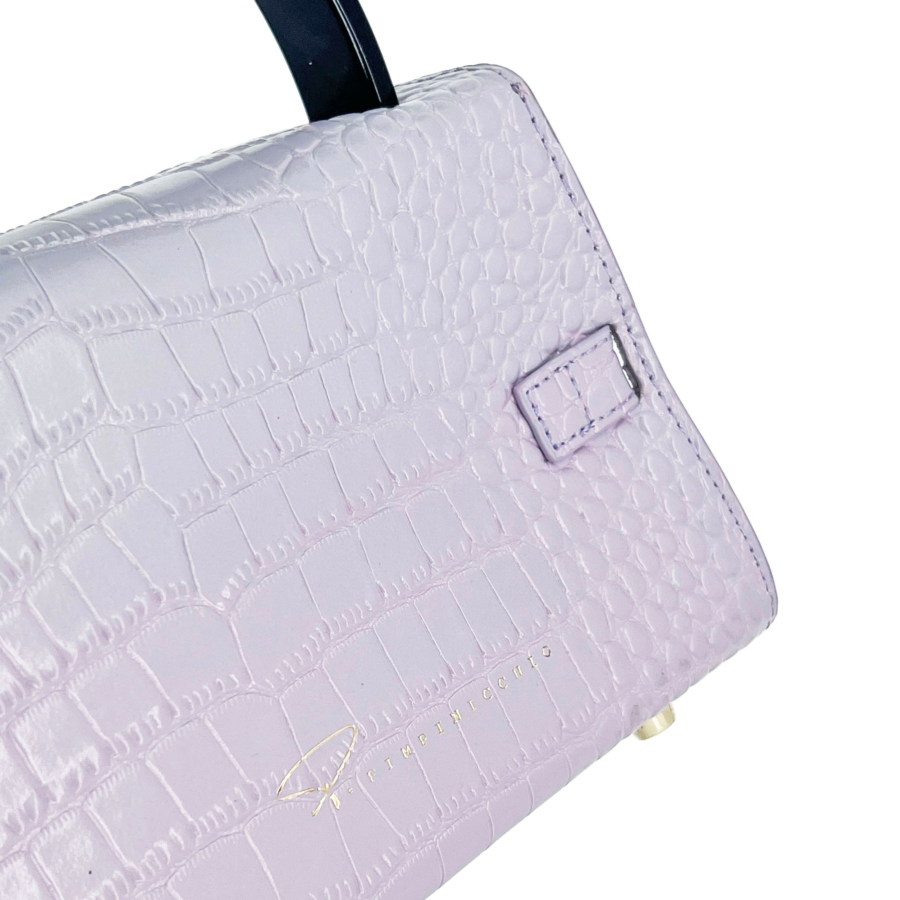 301W EMBROIDERED SIGNATURE HANDLE BAG IN BLACK