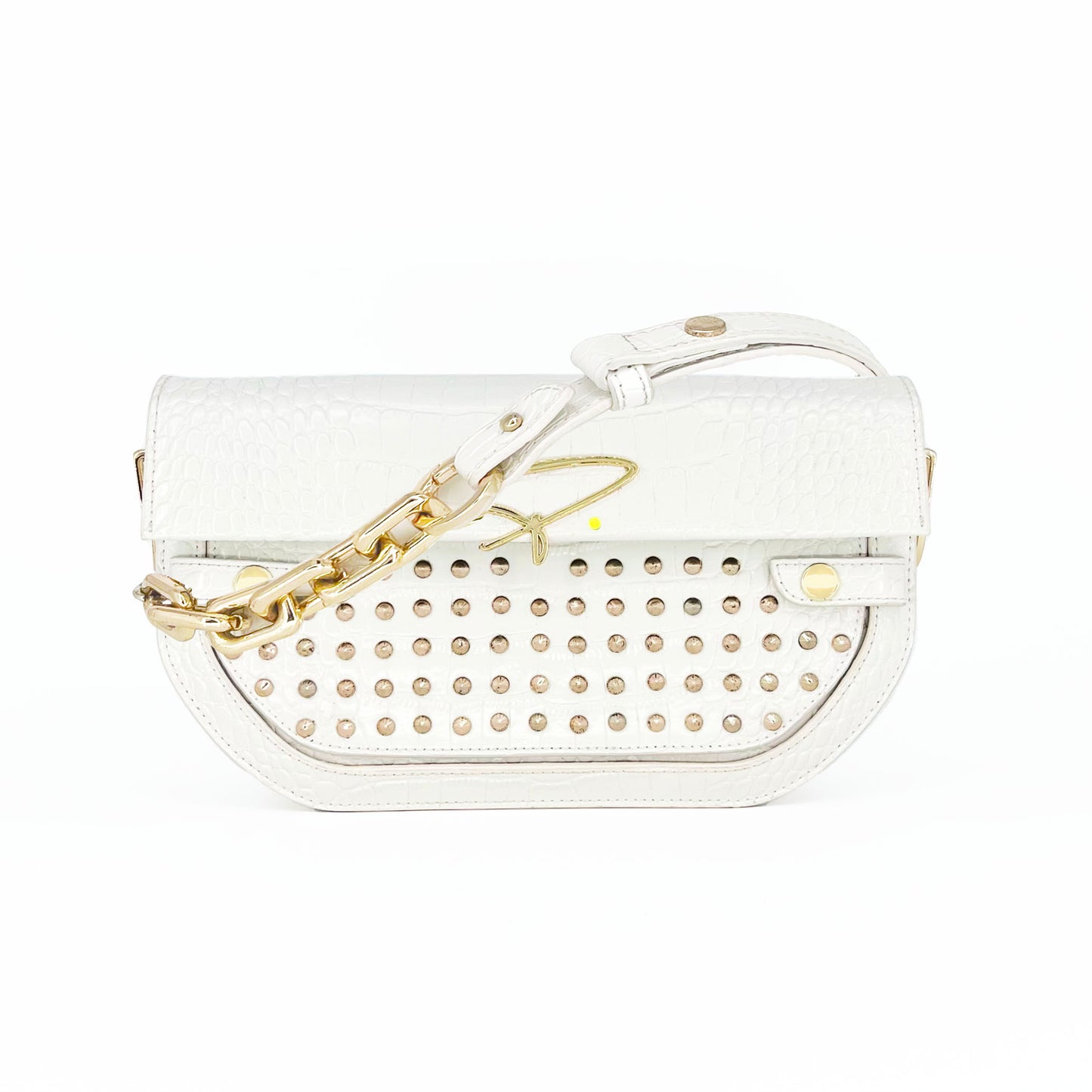 239E STUDDED SIGNATURE SHOULDER BAG IN LILAC