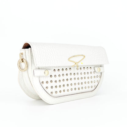 239E STUDDED SIGNATURE SHOULDER BAG IN LILAC