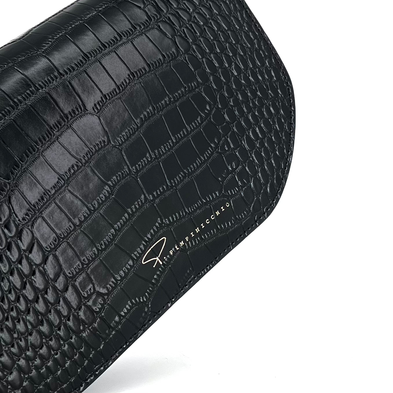 239E EMBROIDERED SIGNATURE SHOULDER BAG IN BLACK