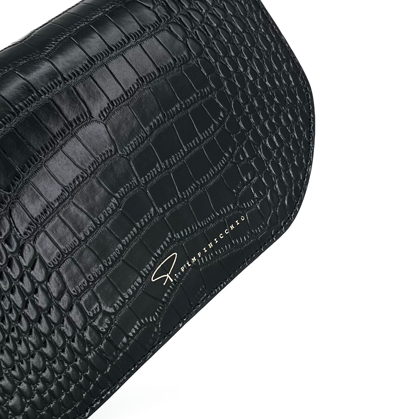 239E STUDDED SIGNATURE SHOULDER BAG IN BLACK