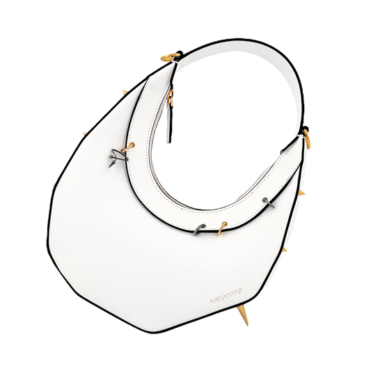 515W ASYMMETRICAL HOBO BAG IN WHITE