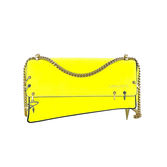 30H ASYMMETRICAL CHAIN BAG IN YELLOW