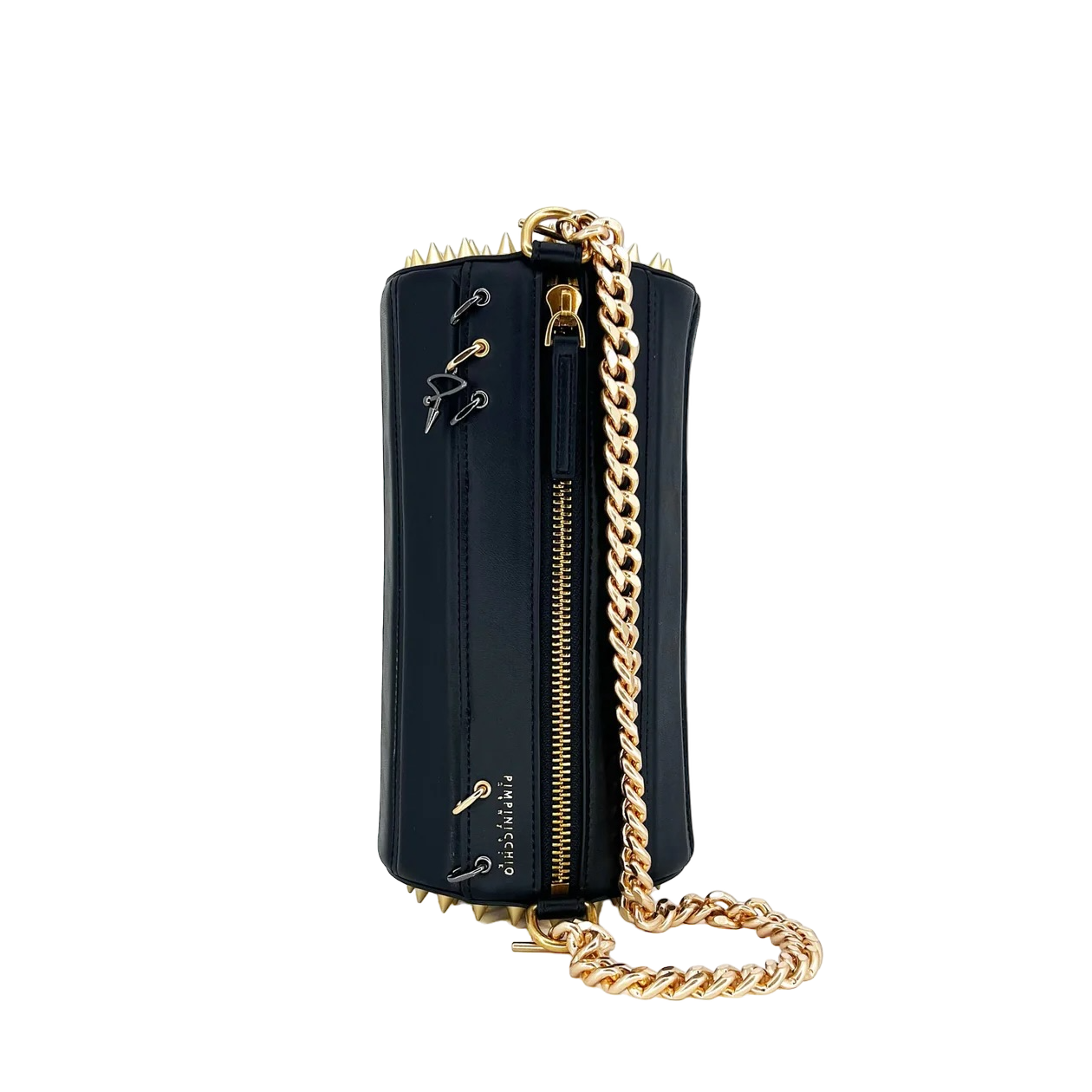 140E TUBE CROSS-BODY BAG IN BLACK WITH CHAIN