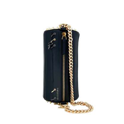 140E TUBE CROSS-BODY BAG IN BLACK WITH CHAIN