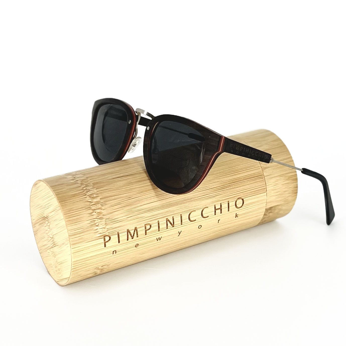 Ebony Wood Sunglasses with Black Lens - Pimpinicchio New York