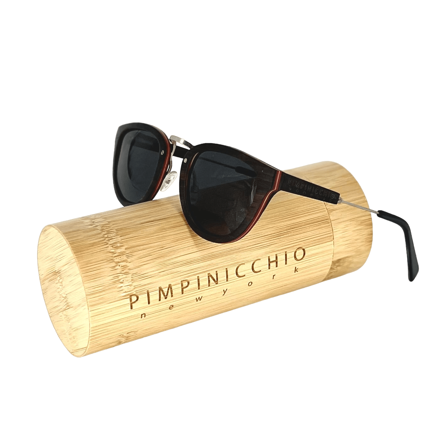 Ebony Wood Sunglasses with Black Lens - Pimpinicchio New York