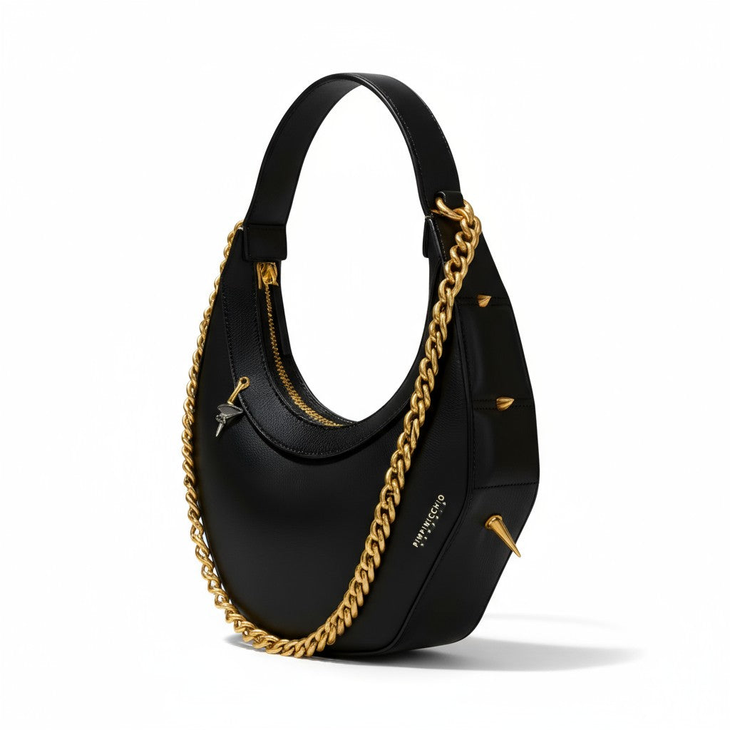 515W Asymmetrical Hobo Bag In Black