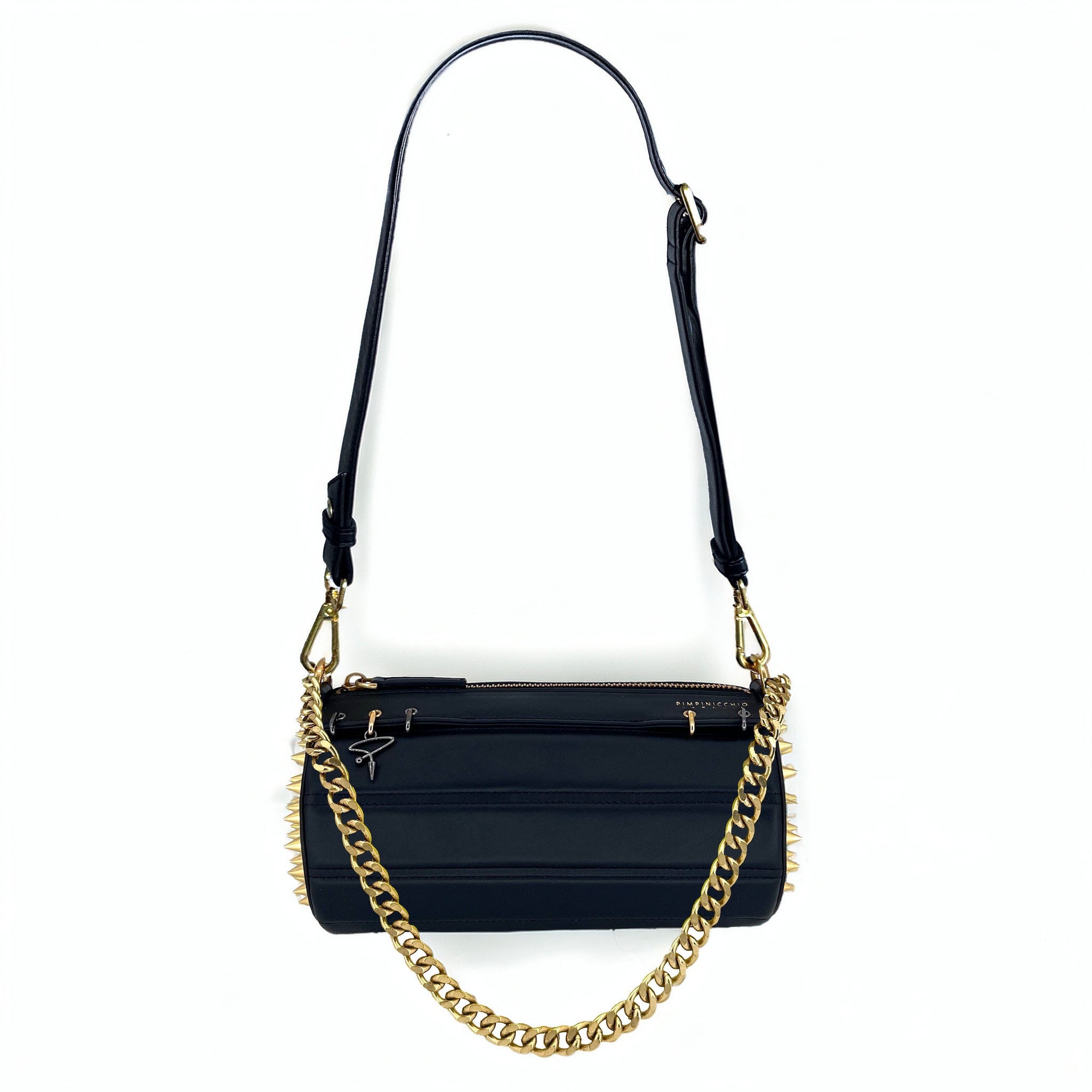 140E TUBE CROSS-BODY BAG IN BLACK WITH CHAIN